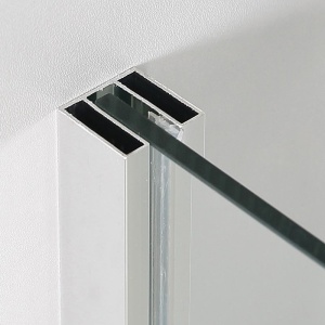 Paravan de cada pivotant Recall, sticla transparenta 6 mm, profil crom, 80 x 140 cm, Anahita - Img 3