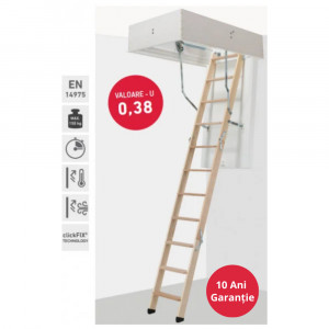 Scara de pod izolata DOLLE CLICK FIX 76 THERMO - izolatie 7cm, 70x120cm - Img 1