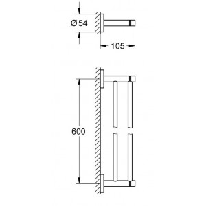 Suport prosop ESSENTIALS bara dubla 60 cm 40802001 Grohe - Img 2