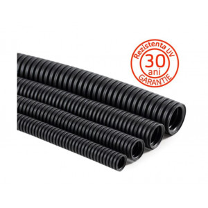 Tub gofrat negru <320N, D16, HF, stabilizat UV, fara fir