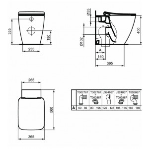 Vas wc pentru rezervor incastrat STRADA II BTW AquaBlade T296801 - Img 3