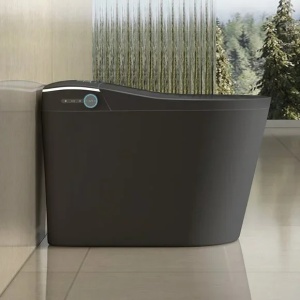 Vas WC stativ Smart, negru mat, multifunctional, cu bideu incorporat, capac incalzit Soft Close, Anahita - Img 4
