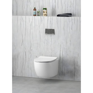 Vas WC suspendat Rimless cu capac, 48,5 x 36,5 x 37 cm, alb, Magenta S02010106P