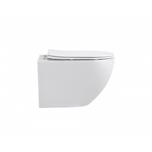 Vas WC suspendat Rimless cu capac Soft Close, alb, Eternity, Anahita - Img 3