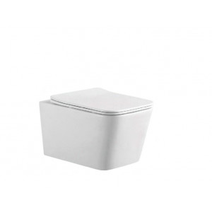 Vas WC suspendat Rimless cu capac Soft Close, alb, Recall, Anahita - Img 7