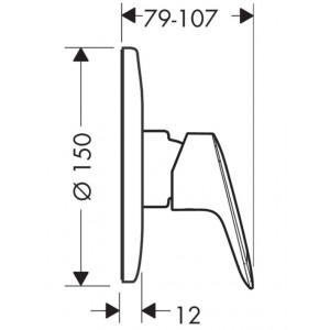 Baterie dus LOGIS incastrata set instalare inclus 71666000 Hansgrohe - Img 2