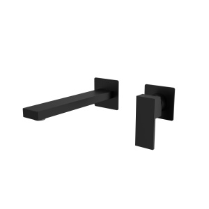 Baterie lavoar ingropata Cold Start Cube Himark, neagra mata, pipa 19.9 cm, corp incastrat inclus