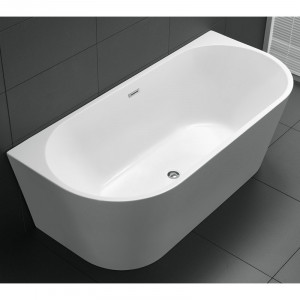 Cada freestanding la perete, semi-ovala cu instalatie completa, 150x75 cm, Beatrice, Florida - Img 1