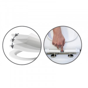 Capac WC City, slim, duroplast cu Soft-Close si Easy Off,alb Cersanit K98-0134 - Img 2