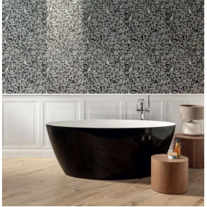 Decor 2 ELEMENTE BLOOM ROSE 59.8x74.8m, interior, baie-bucatarie, rectificat, negru-gri lucios, Tubadzin - Img 2
