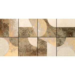Decor CREDO GEO 30.8x60.8cm, interior, baie-bucatarie, forme geometrice multicolor mat, Tubadzin