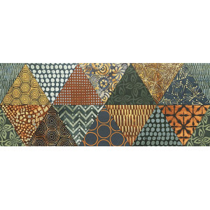 Decor GOLDGREEN B 29.8x74.8cm, interior, baie-bucatarie, rectificat, forme geometrice multicolor mat, Tubadzin