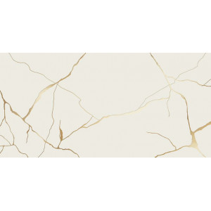 Decor SOPHI ORO KINTSUGI 29.8x59.8cm, interior, baie-bucatarie, rectificat, alb-auriu satinat, Tubadzin