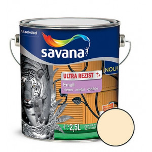 Email Savana Ultra Rezist superlucios pentru lemn metal interior si exterior crem 2.5l