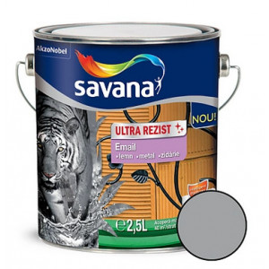 Email Savana Ultra Rezist superlucios pentru lemn metal interior si exterior gri 2.5l