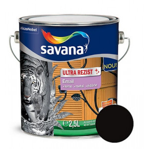 Email Savana Ultra Rezist superlucios pentru lemn metal interior si exterior negru 2.5l
