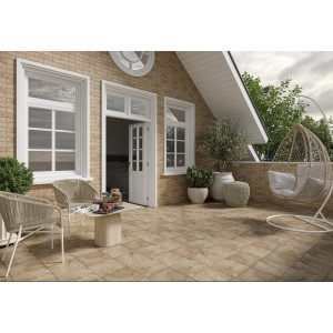 Faianta elevatie MATTONE PIETRA BEIGE, interior/exterior, bej mat, tip caramida 6.6X24.5cm  - Img 3
