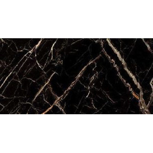 Gresie CLONIC BLACK tip marmura, rectificata, interior, negru lucios 60x120cm India - Img 3