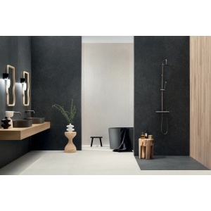 Gresie Zimba Black Str Porcelain MAT 59.8x119.8cm, interior-exterior, tip piatra, rectificat, negru, Tubadzin - Img 2
