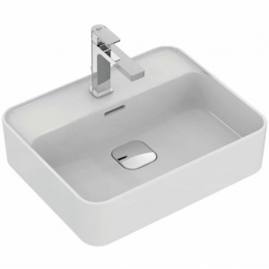 Lavoar baie pe blat cu orificiu pentru baterie Strada II, dreptunghiular alb din ceramica Ideal Standard - Img 2