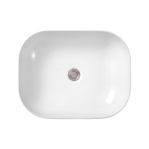 Lavoar baie pe blat Elegance, dreptunghiular, alb, ceramica, 50,5 x 40,5 x 14 cm, Anahita - Img 4
