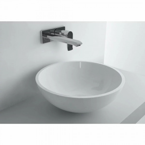 Lavoar baie pe blat Kierros, rotund din compozit diametru 42cm Cast Marble - Img 1