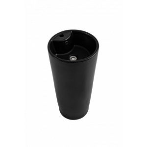 Lavoar freestanding cu orificiu de baterie, Art, rotund negru din ceramica, 40x40x84cm Anahita - Img 4