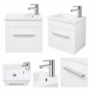 Mobilier baie suspendat alb Perla 40x22x51cm - Img 2