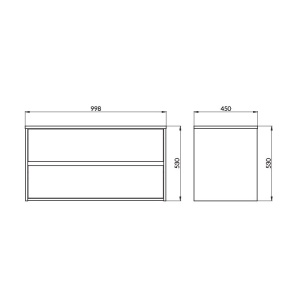 Mobilier suspendat, Crea, pentru lavoar pe blat, 100 cm, alb Cersanit - Img 3