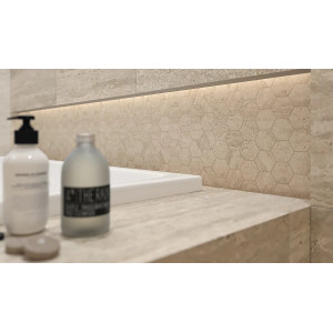 Mozaic SUNLIGHT STONE BEIGE HEX tip hexagon, bej, baie bucatarie 22x25.5cm Paradyz - Img 2