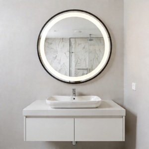 Oglinda baie rotunda Smart, cu iluminare LED, touch si dezaburire, 60 cm - Img 2