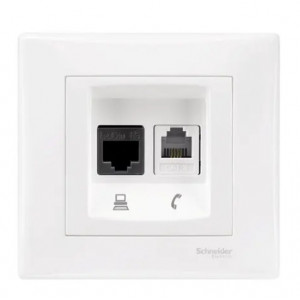 Priza telefon si date RJ11 si RJ45 Sedna Design SDN5100121 Schneider