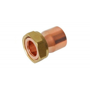 Racord semilolandez drept cupru, interior- interior 22mm x 3/4'"