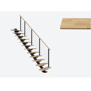 Scara de interior modulara din fag cu urcare dreapta 11 trepte si iluminare LED Sydney Dolle