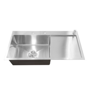 Set chiuveta bucatarie inox, satin, cu dozator detergent, 1 cuva și picurator si baterie bucatarie Anahita - Img 3