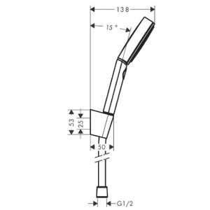 Set dus PULSIFY SELECT 105 RELAXATION 3 JET cu porter si furtun 24302000 - Img 2