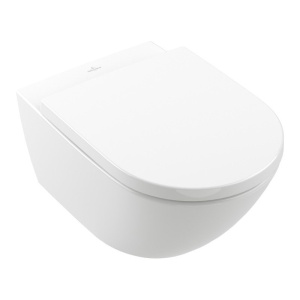 Set vas WC suspendat Subway 3.0 TwistFlush cu capac inchidere lenta, finisaj CeramicPlus 4670TSR1 Villeroy&Boch
