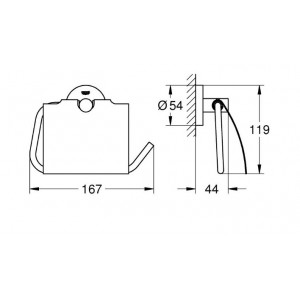 Suport hartie igienica ESSENTIALS cu aparatoare 40367001 Grohe - Img 2