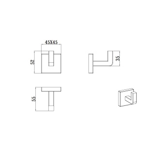 Suport prosop Himark Cube, tip carlig, negru mat - Img 2