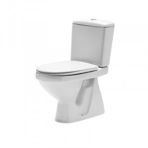 Vas WC cu rezervor și capac inclus, evacuare verticală, 62,5 x 37 x 75,5 cm, New Roma, Cersanit