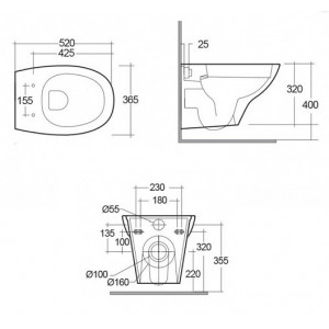 Vas WC MORNING suspendat Rimless MORWC1445AWHA - Img 2