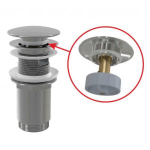 Ventil lavoar CLICK/CLACK 5/4" metalic cu preaplin dop mare A392C - Img 1