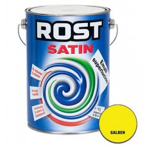 Vopsea superlucioasa pentru lemn si metal Rost Satin 4l galben interior exterior