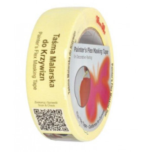 Banda mascare pentru linii curbe galbena 48 mm x 50 m - Img 1