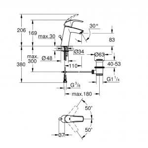 Baterie lavoar Eurosmart M-size 23923003 Grohe - Img 2