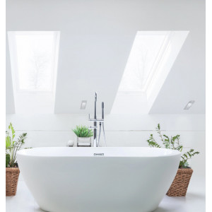 Cada Freestanding ovala, alba din acril, 170x80 cm, Lore MB17, Becrisa - Img 1