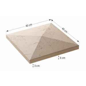 Capac stalp gard Roma smoke- 40x40x6 cm