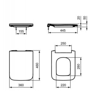 Capac wc BLEND CUBE soft-close subtire IDST521101 - Img 4