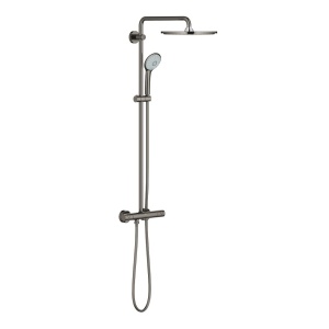 Coloana de dus cu baterie termostatata brushed hard graphite Euphoria 310 26075A00 Grohe