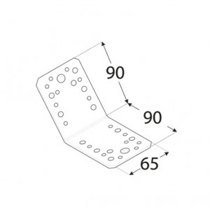 Coltar perforat in unghi de 135 grade, 90 x 90 x 65 x 2,5 mm - Img 2